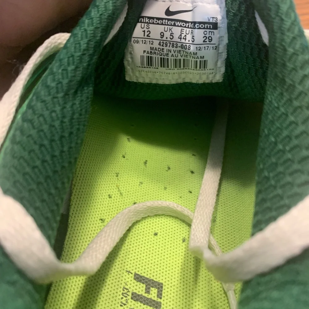 Nike Women’s 12 Green White & Yellow Athletic Running Shoes - Picture 10 of 14
